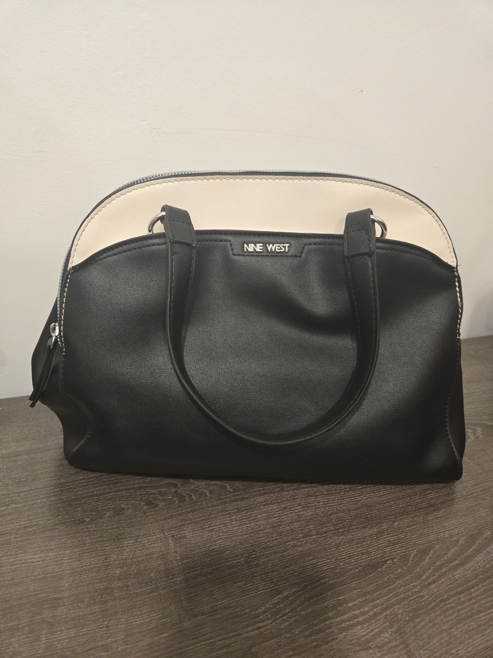 Nine West Black and Cream Dome Satchel